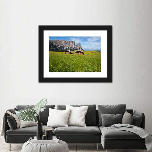 Sciliar Mountain Massif With Santner Peak Canvas Wall Art-3 Horizontal-Gallery Wrap-25" x 16"-Tiaracle