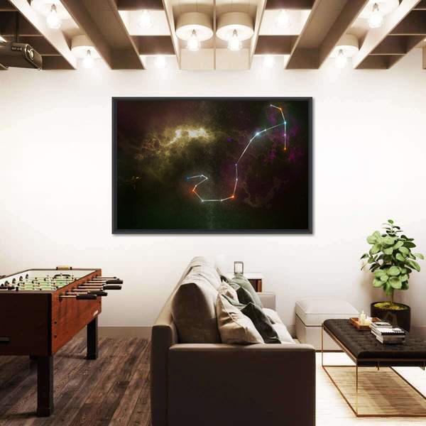 Scorpio Constellation Canvas Wall Art-1 Piece-Floating Frame-24" x 16"-Tiaracle