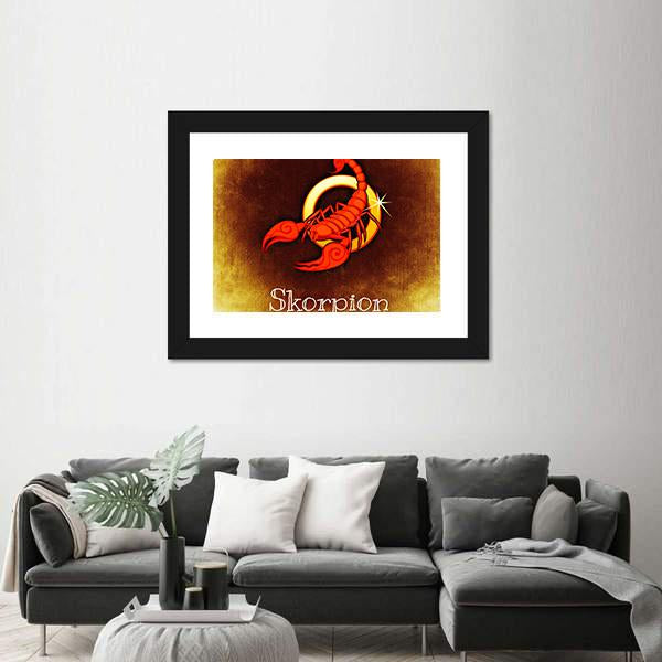 Scorpio Horoscope Canvas Wall Art-1 Piece-Framed Print-20" x 16"-Tiaracle