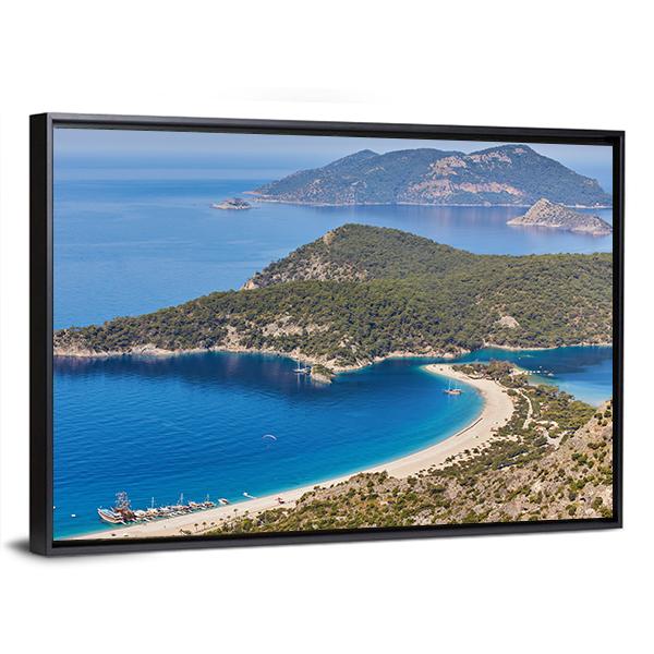 Sea Landscape View Of Beach Canvas Wall Art-3 Horizontal-Gallery Wrap-25" x 16"-Tiaracle
