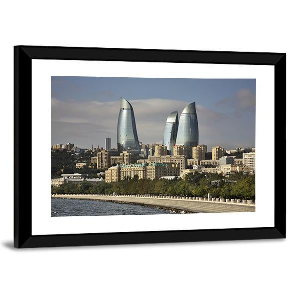 Seafront In Baku Azerbaijan Canvas Wall Art-5 Horizontal-Gallery Wrap-22" x 12"-Tiaracle