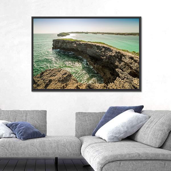 Seascape In Seven Islands Area Canvas Wall Art-3 Horizontal-Gallery Wrap-25" x 16"-Tiaracle