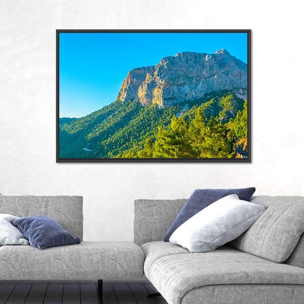 Serra Tramuntana Mountain Range At Mallorca Canvas Wall Art-3 Horizontal-Gallery Wrap-25" x 16"-Tiaracle
