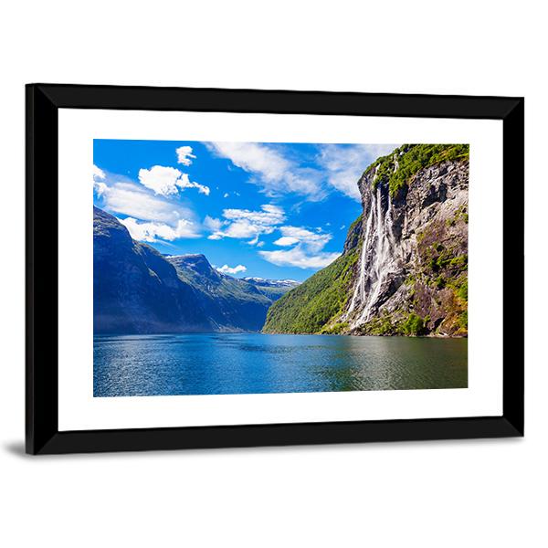 Seven Sisters Waterfall In Norway Canvas Wall Art-5 Horizontal-Gallery Wrap-22" x 12"-Tiaracle