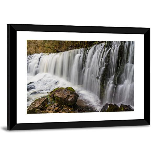 Sgwd Isaf Clun-Gwyn Falls Canvas Wall Art-3 Horizontal-Gallery Wrap-25" x 16"-Tiaracle