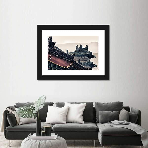 Shaolin Temple In China Canvas Wall Art-3 Horizontal-Gallery Wrap-25" x 16"-Tiaracle