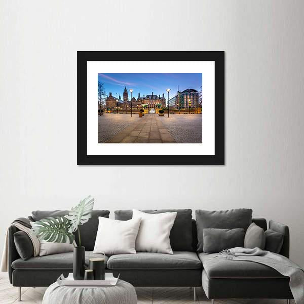 Sheffield Town Hall Canvas Wall Art-1 Piece-Framed Print-20" x 16"-Tiaracle