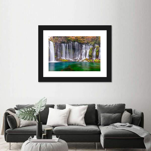 Shiraito Waterfalls Canvas Wall Art-3 Horizontal-Gallery Wrap-25" x 16"-Tiaracle