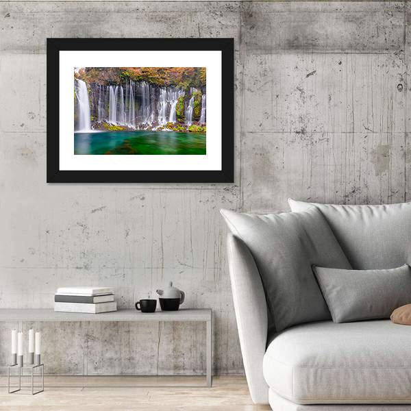 Shiraito Waterfalls Canvas Wall Art-3 Horizontal-Gallery Wrap-25" x 16"-Tiaracle