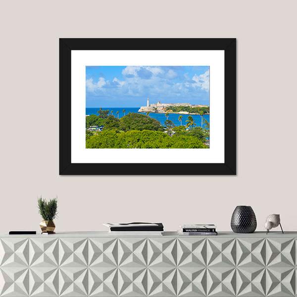 Sierra Morro Castle In Havana Cuba Canvas Wall Art-1 Piece-Framed Print-20" x 16"-Tiaracle