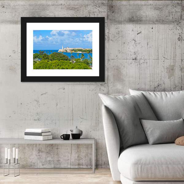 Sierra Morro Castle In Havana Cuba Canvas Wall Art-3 Horizontal-Gallery Wrap-25" x 16"-Tiaracle