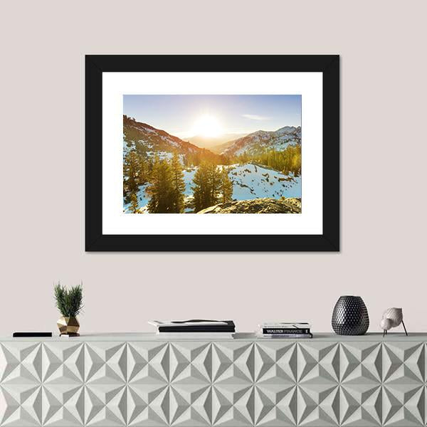 Sierra Nevada Mountain Canvas Wall Art-5 Horizontal-Gallery Wrap-22" x 12"-Tiaracle