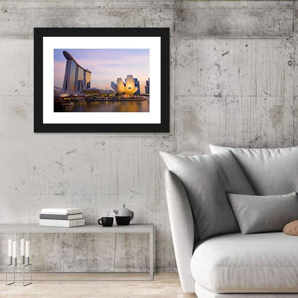 Singapore's Financial District Canvas Wall Art-5 Horizontal-Gallery Wrap-22" x 12"-Tiaracle