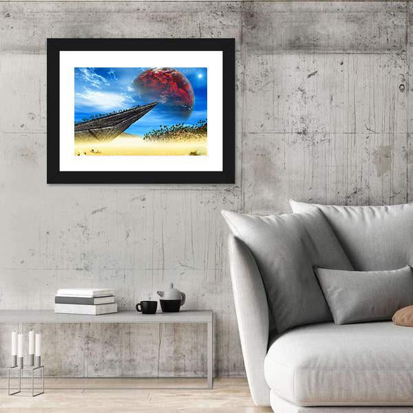 Skulls In Fantasy Landscape Canvas Wall Art-5 Horizontal-Gallery Wrap-22" x 12"-Tiaracle