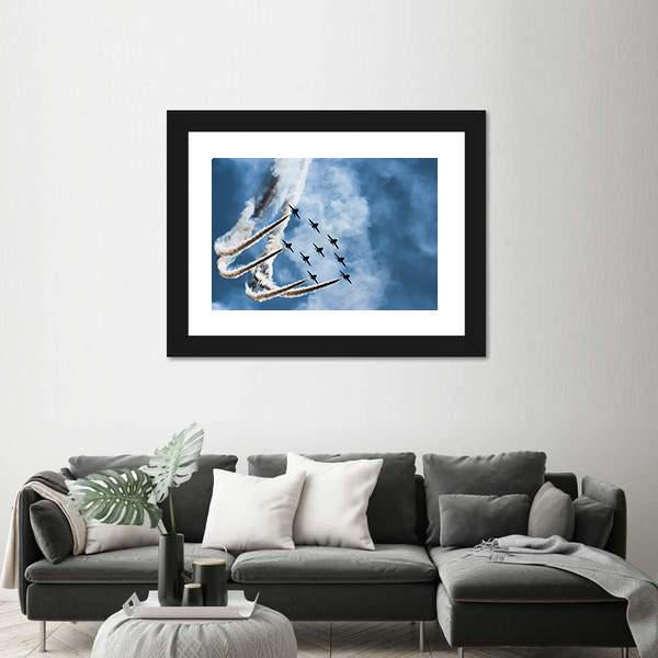 Sky Fighters Airshow Canvas Wall Art-1 Piece-Framed Print-20" x 16"-Tiaracle
