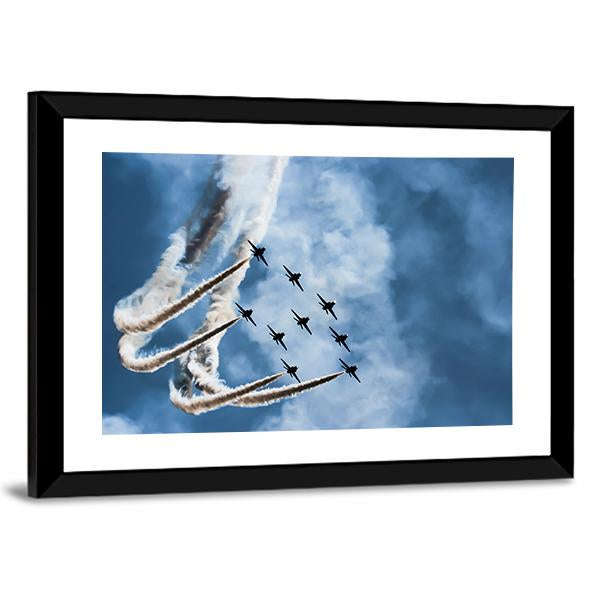 Sky Fighters Airshow Canvas Wall Art-5 Horizontal-Gallery Wrap-22" x 12"-Tiaracle