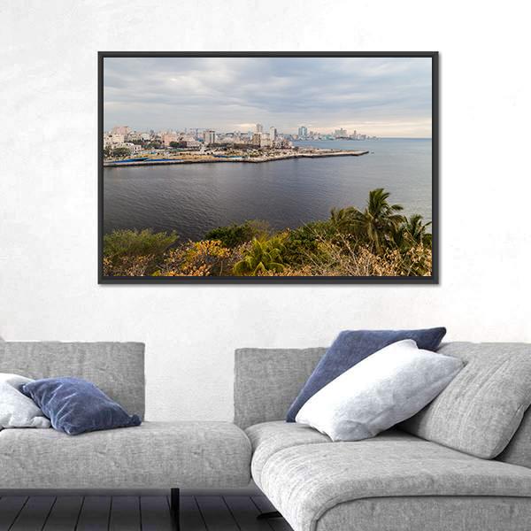 Skyline Of Havana Cuba Canvas Wall Art-3 Horizontal-Gallery Wrap-25" x 16"-Tiaracle