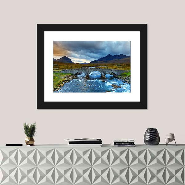 Sligachan Glen With Marsco Mountain Canvas Wall Art-1 Piece-Framed Print-20" x 16"-Tiaracle