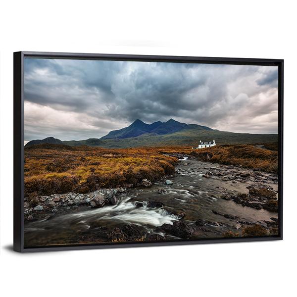 Sligachan Waterfall In United Kingdom Canvas Wall Art-3 Horizontal-Gallery Wrap-25" x 16"-Tiaracle