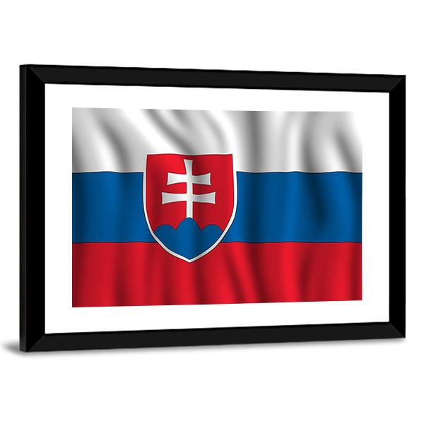 Slovakia National Flag Illustration Canvas Wall Art-5 Horizontal-Gallery Wrap-22" x 12"-Tiaracle