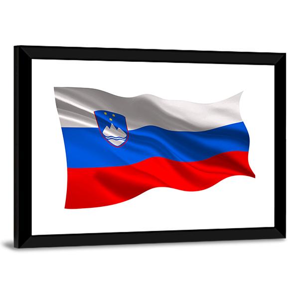 Slovenia National Flag Canvas Wall Art-5 Horizontal-Gallery Wrap-22" x 12"-Tiaracle