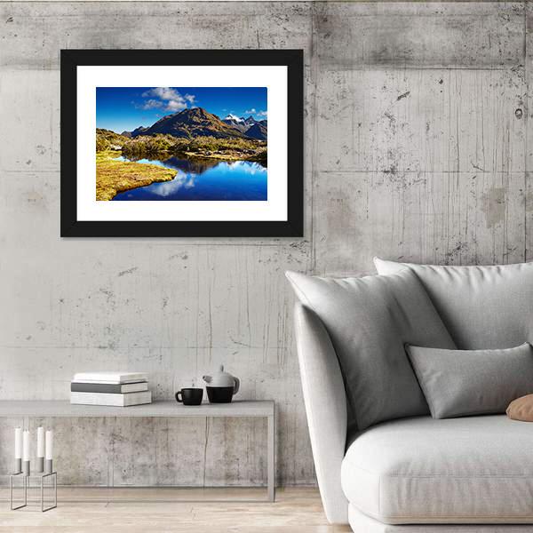 Small Lake At The Key Summit In New Zealand Canvas Wall Art-3 Horizontal-Gallery Wrap-25" x 16"-Tiaracle