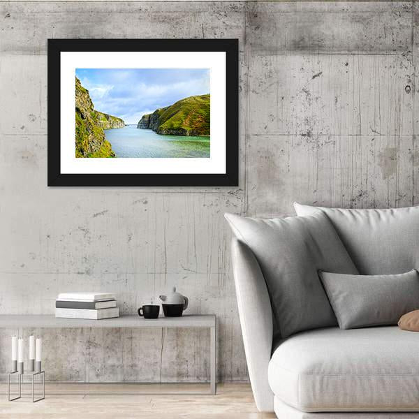 Smoo Cave Bay Landscape In Durness Canvas Wall Art-5 Horizontal-Gallery Wrap-22" x 12"-Tiaracle
