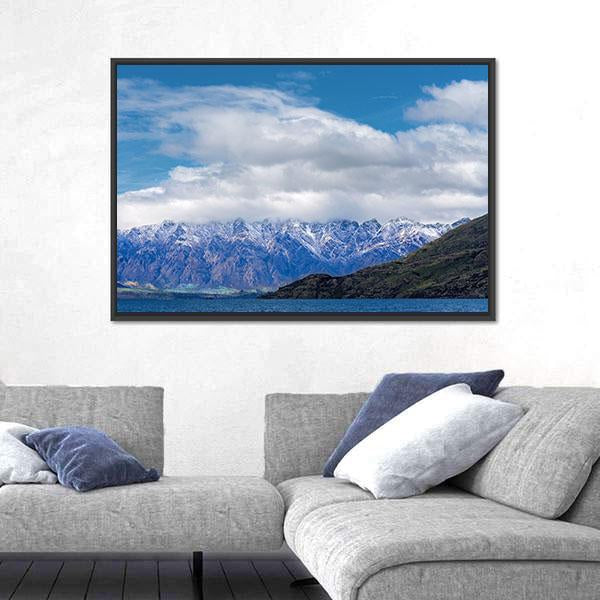 Snow Caped Peaks Across Lake Wakatipu Canvas Wall Art-3 Horizontal-Gallery Wrap-25" x 16"-Tiaracle
