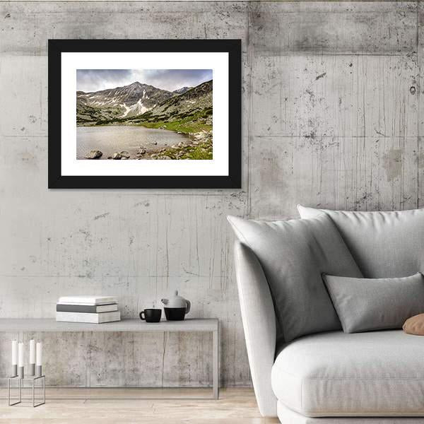 Snow Covered Landscape Of Rila Mountain And Lake Canvas Wall Art-5 Horizontal-Gallery Wrap-22" x 12"-Tiaracle