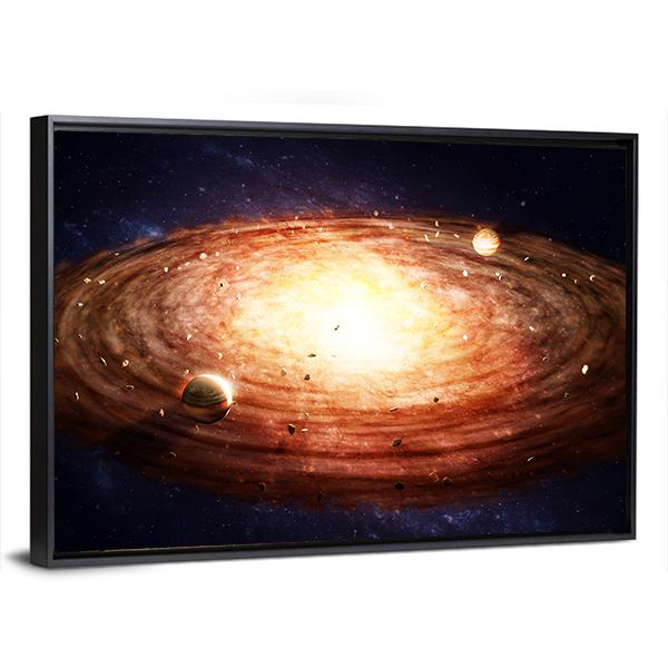 Solar System Protoplanetary Disk Canvas Wall Art-3 Horizontal-Gallery Wrap-25" x 16"-Tiaracle