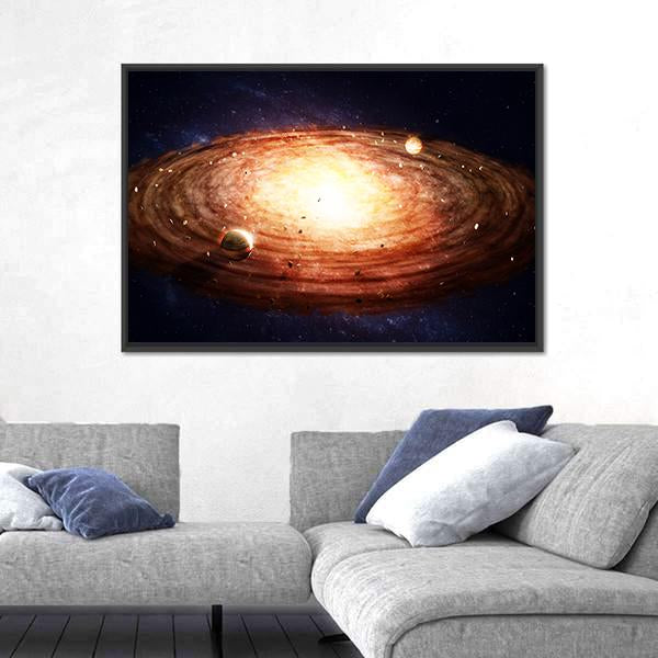 Solar System Protoplanetary Disk Canvas Wall Art-3 Horizontal-Gallery Wrap-25" x 16"-Tiaracle