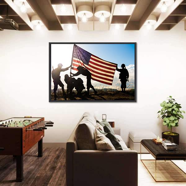 Soldiers In WWII Canvas Wall Art-1 Piece-Floating Frame-36" x 24"-Tiaracle