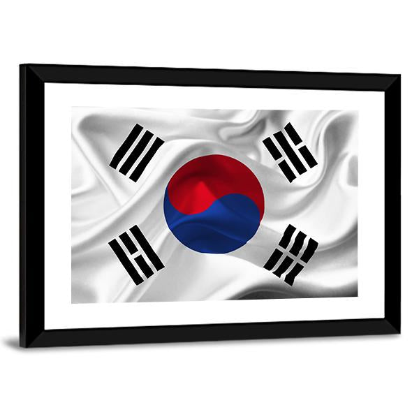 South Korea Waving Flag Canvas Wall Art-5 Horizontal-Gallery Wrap-22" x 12"-Tiaracle