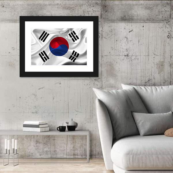 South Korea Waving Flag Canvas Wall Art-5 Horizontal-Gallery Wrap-22" x 12"-Tiaracle