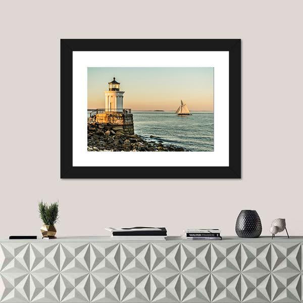 South Portland Bug Light Canvas Wall Art-1 Piece-Framed Print-20" x 16"-Tiaracle