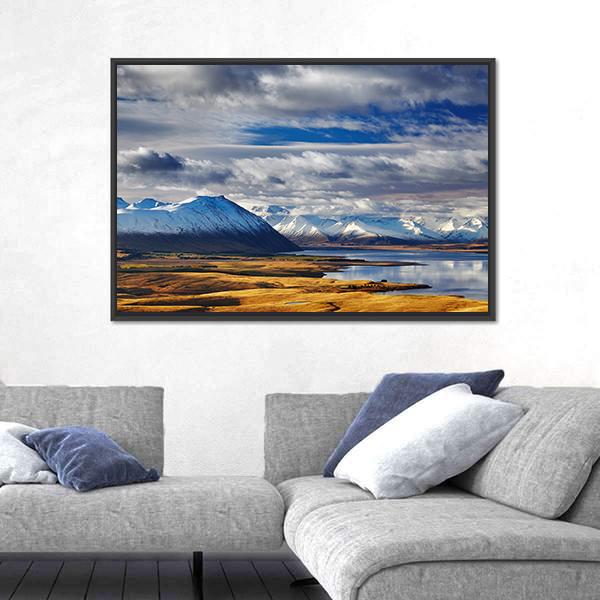 Southern Alps And Lake Tekapo Canvas Wall Art-5 Horizontal-Gallery Wrap-22" x 12"-Tiaracle
