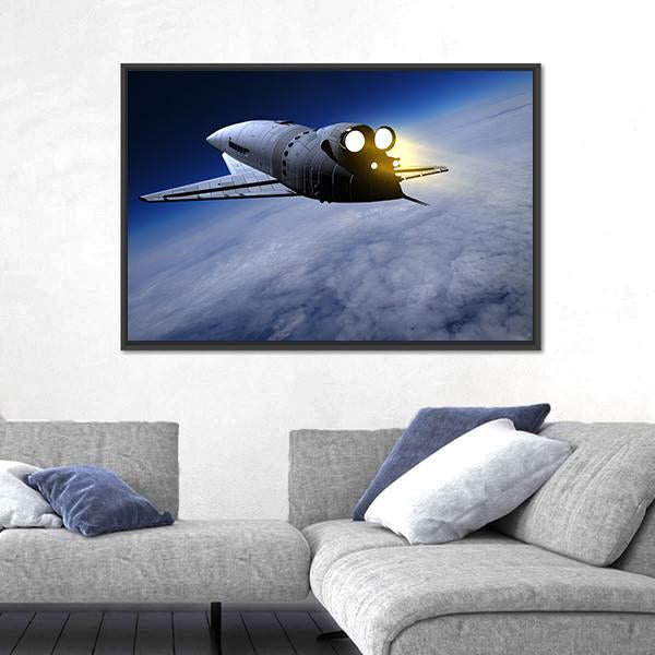 Space Transport On The Sky Canvas Wall Art-5 Horizontal-Gallery Wrap-22" x 12"-Tiaracle