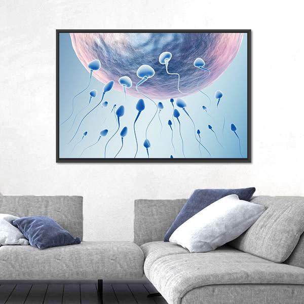 Sperm Hitting Egg Canvas Wall Art-5 Horizontal-Gallery Wrap-22" x 12"-Tiaracle