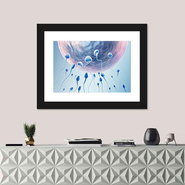 Sperm Hitting Egg Canvas Wall Art-5 Horizontal-Gallery Wrap-22" x 12"-Tiaracle