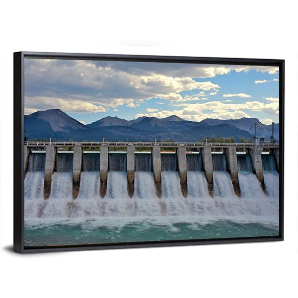 Spillway Of A Hydro Electric Dam Canvas Wall Art-5 Horizontal-Gallery Wrap-22" x 12"-Tiaracle