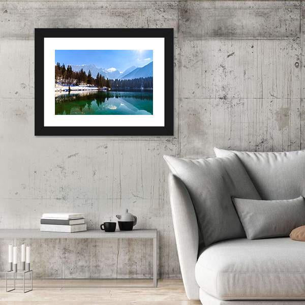 Spring At The Alpine Lake Canvas Wall Art-3 Horizontal-Gallery Wrap-25" x 16"-Tiaracle