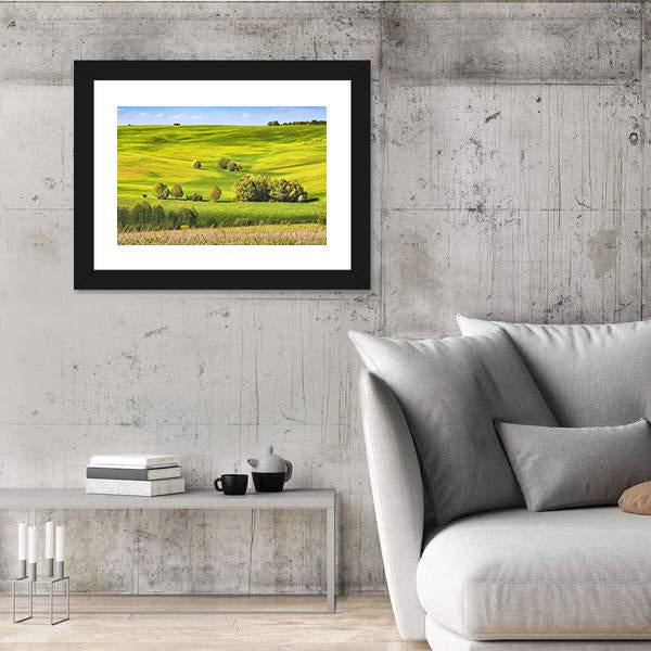 Spring Fields Covered With Fresh Grass Canvas Wall Art-3 Horizontal-Gallery Wrap-25" x 16"-Tiaracle