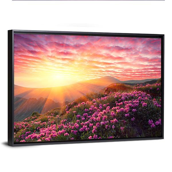 Spring Landscape In Mountains And The Sky With Clouds Canvas Wall Art-5 Horizontal-Gallery Wrap-22" x 12"-Tiaracle