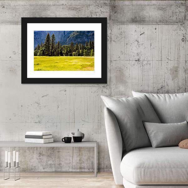 Spring Meadow At Yosemite National Park Canvas Wall Art-3 Horizontal-Gallery Wrap-25" x 16"-Tiaracle