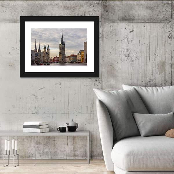Square Market Of Halle Canvas Wall Art-5 Horizontal-Gallery Wrap-22" x 12"-Tiaracle