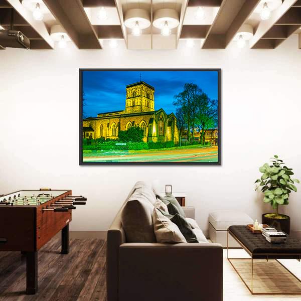 St Nicholas Church In Leicester Canvas Wall Art-1 Piece-Floating Frame-24" x 16"-Tiaracle