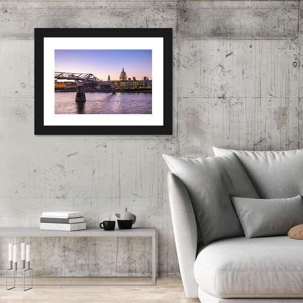 St Paul Cathedral UK Canvas Wall Art-5 Horizontal-Gallery Wrap-22" x 12"-Tiaracle