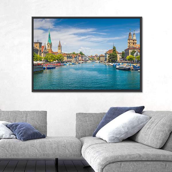 St. Peter At Lake Zurich Canvas Wall Art-5 Horizontal-Gallery Wrap-22" x 12"-Tiaracle