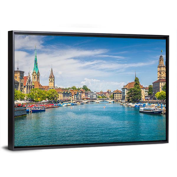 St. Peter At Lake Zurich Canvas Wall Art-5 Horizontal-Gallery Wrap-22" x 12"-Tiaracle
