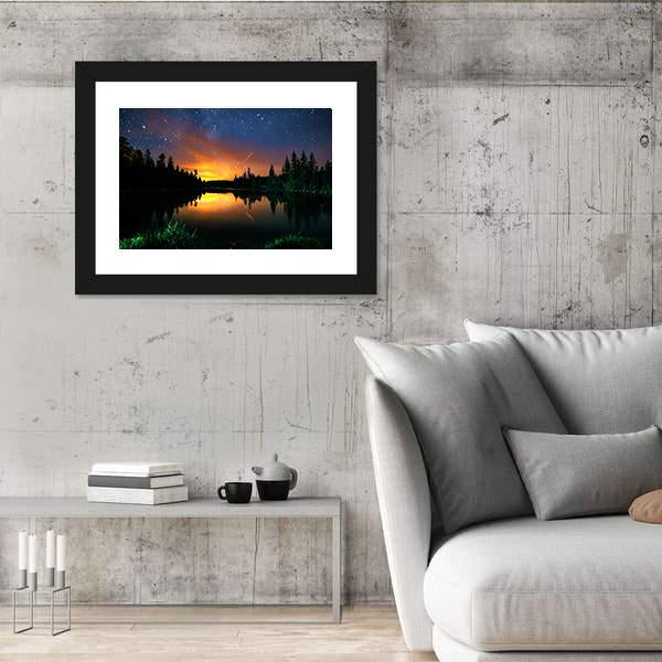 Starry Sky And The Milky Way Canvas Wall Art-5 Horizontal-Gallery Wrap-22" x 12"-Tiaracle